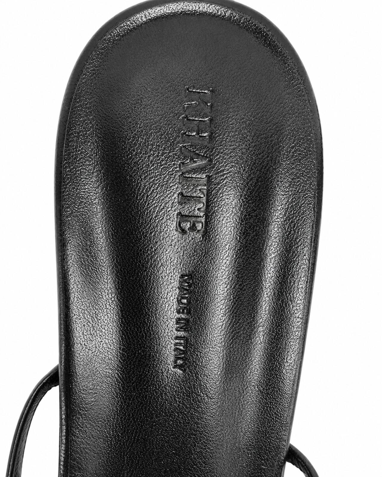 KHAITE Loop Kitten Heel Strappy Sandal Black Leather EU 39.5 US 9.5 | NIB