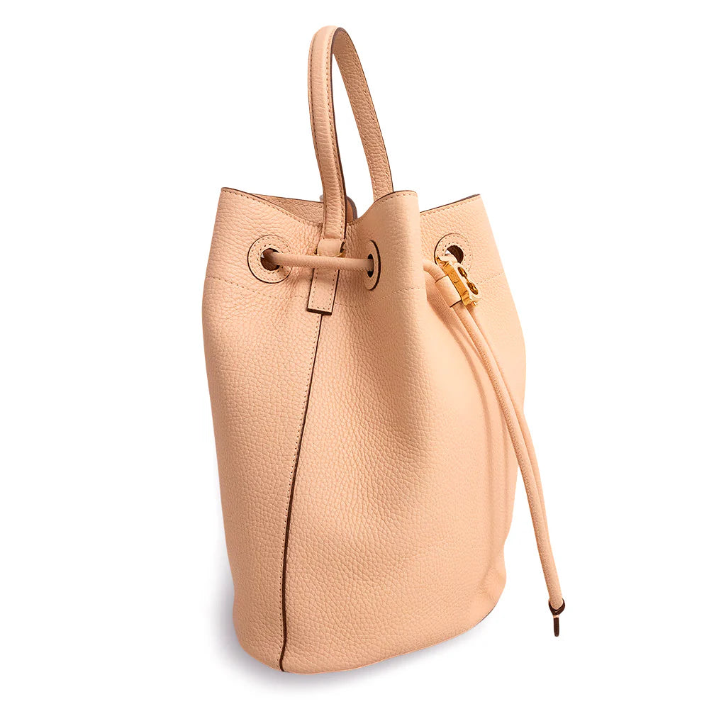 Burberry Secchello TB Drawstring Leather Bucket Bag