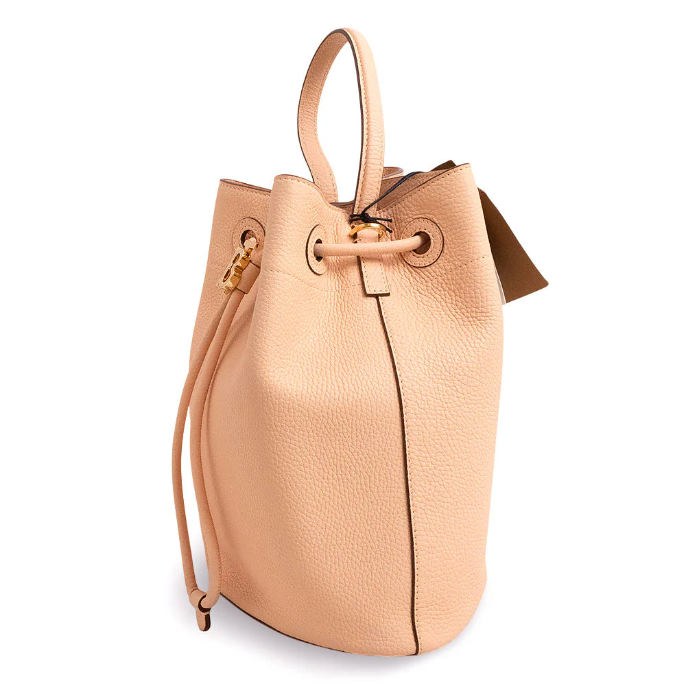 Burberry Secchello TB Drawstring Leather Bucket Bag