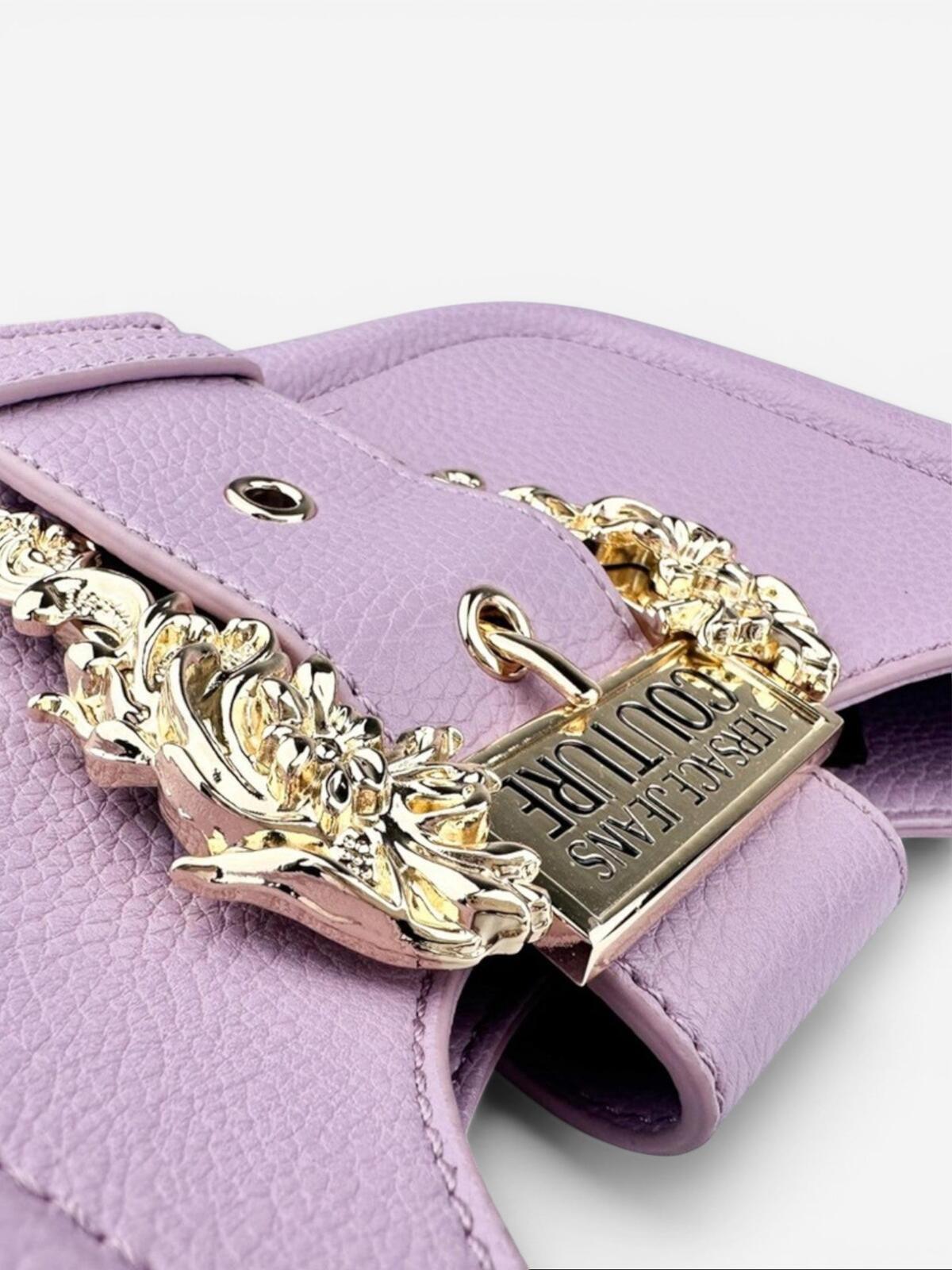 Versace Jeans Couture Lilac Shoulder Bag | Gold Buckle Chain Strap | NWT