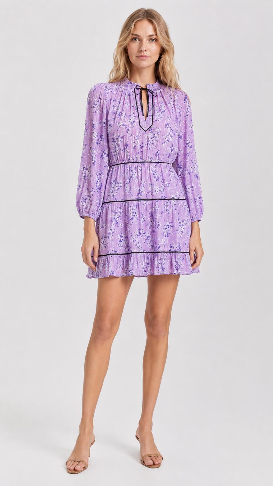 Ulla Johnson Brienne Floral Mini Dress Lilac Purple US 8 M | NWT