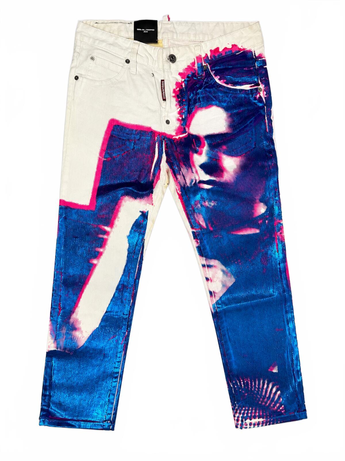 Dsquared2 Cool Girl Cropped Jean Pop Art Leopard Print IT 38 US 2 | NWT