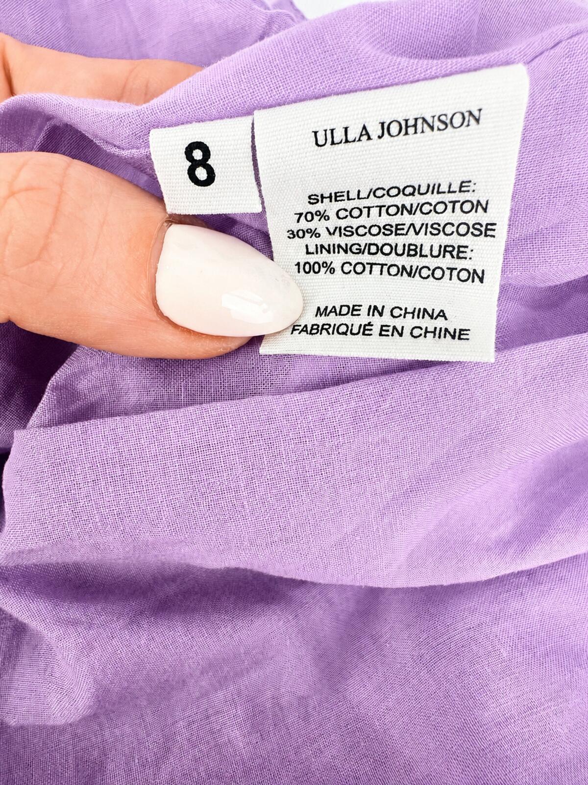 Ulla Johnson Brienne Floral Mini Dress Lilac Purple US 8 M | NWT