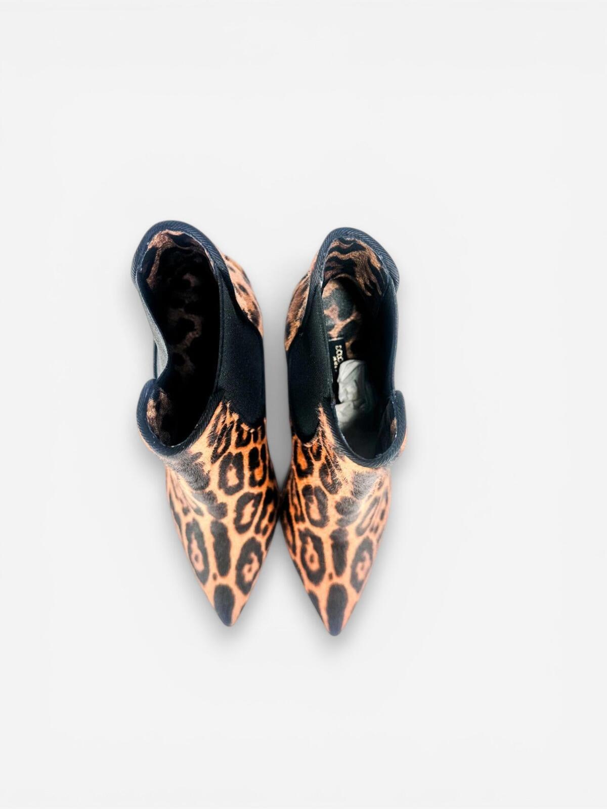 Dolce & Gabbana Leopard Calf Hair Stiletto Ankle Boot EU 36.5 US 6|NIB