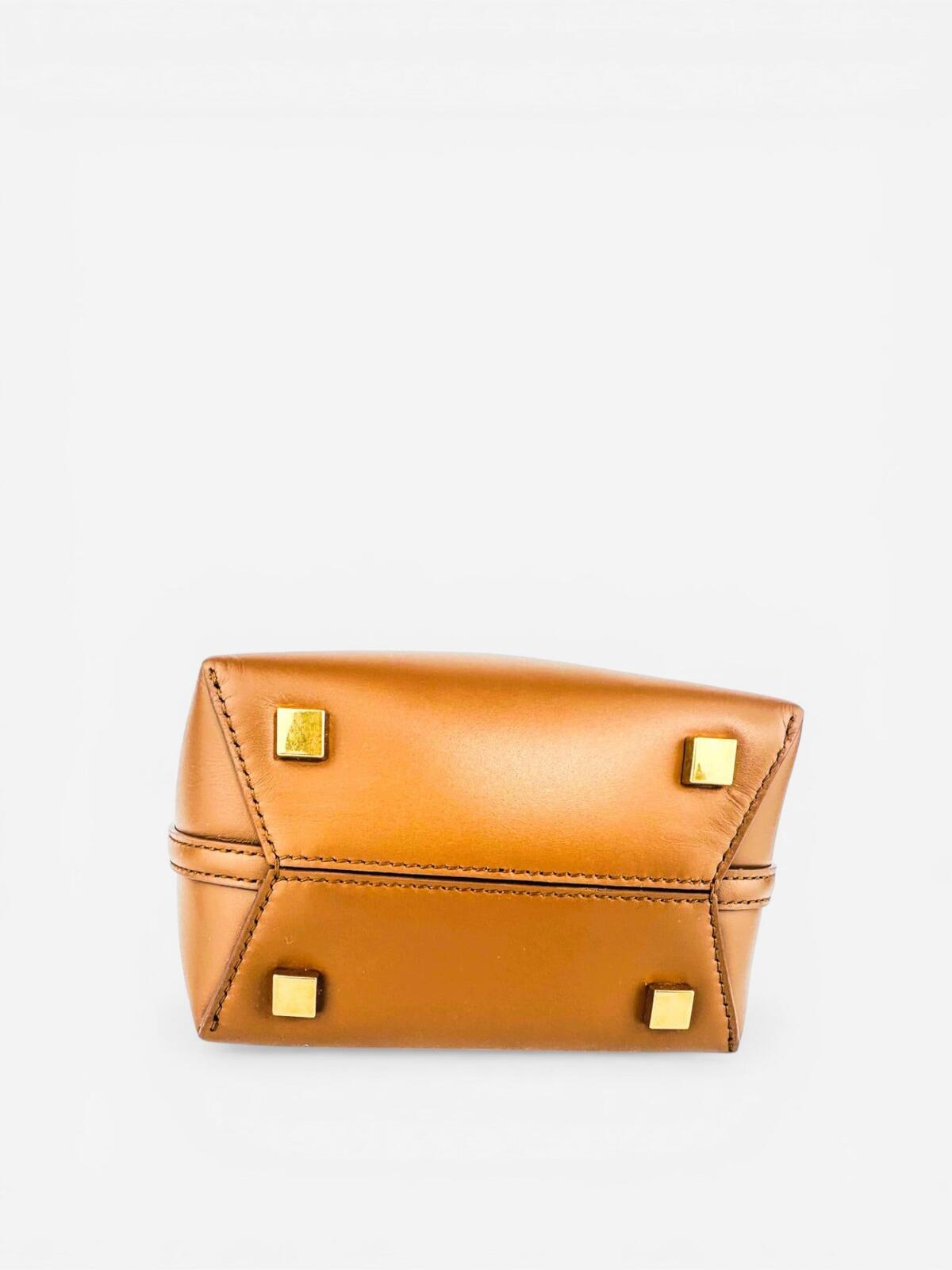 Saint Laurent Le 37 Mini Shoulder Bag Brown Leather Cassandre YSL | New