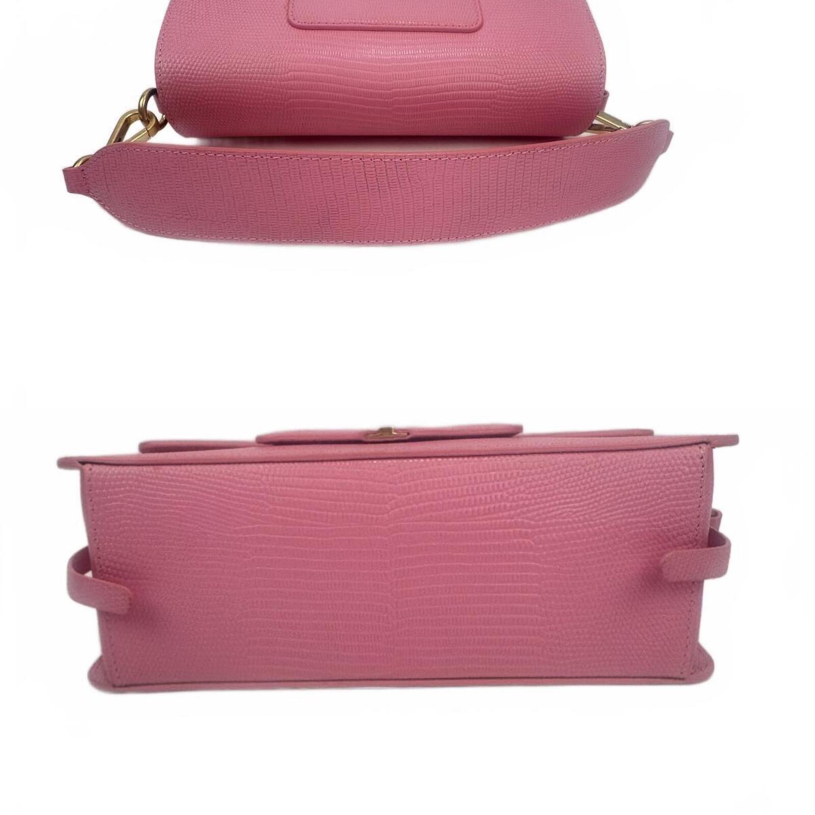 Wandler Georgia Pink Lizard-Embossed Leather Shoulder Bag | NWT