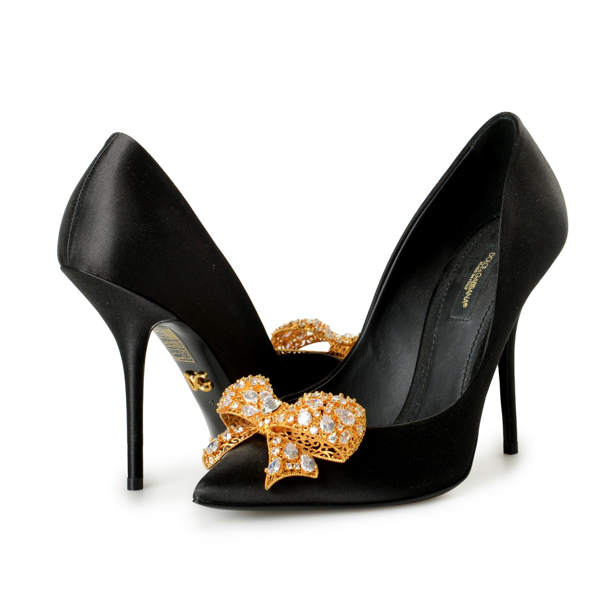 Silk & Leather High Heel Pumps Shoes