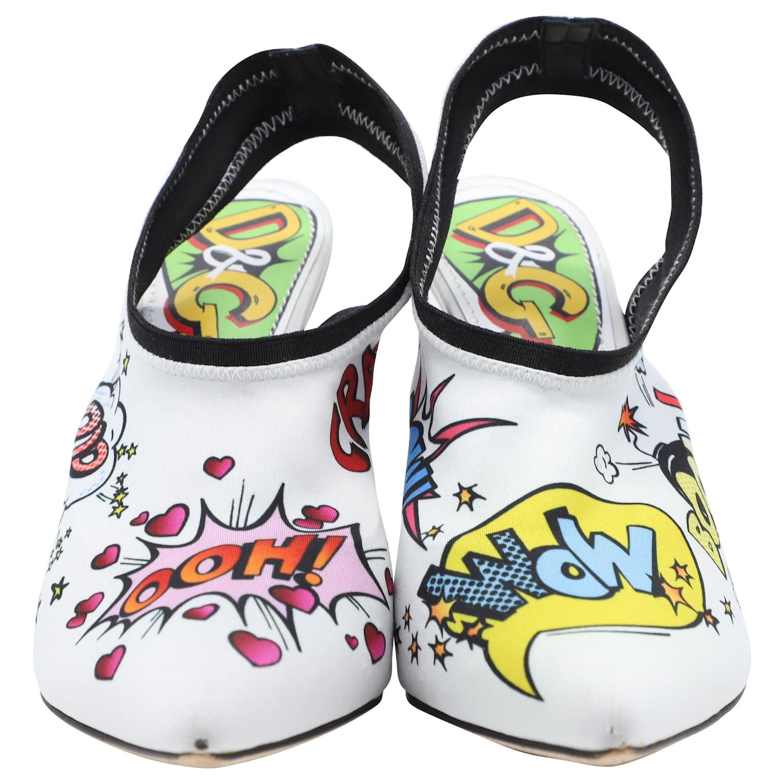 Graphic Print Slingback Pumps