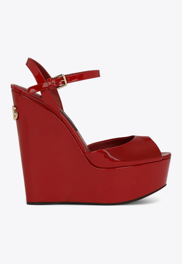 Bianca 105 Patent Leather Wedge Sandals
