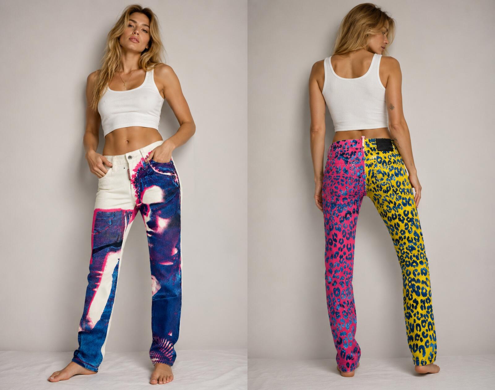 Dsquared2 Cool Girl Cropped Jean Pop Art Leopard Print IT 38 US 2 | NWT