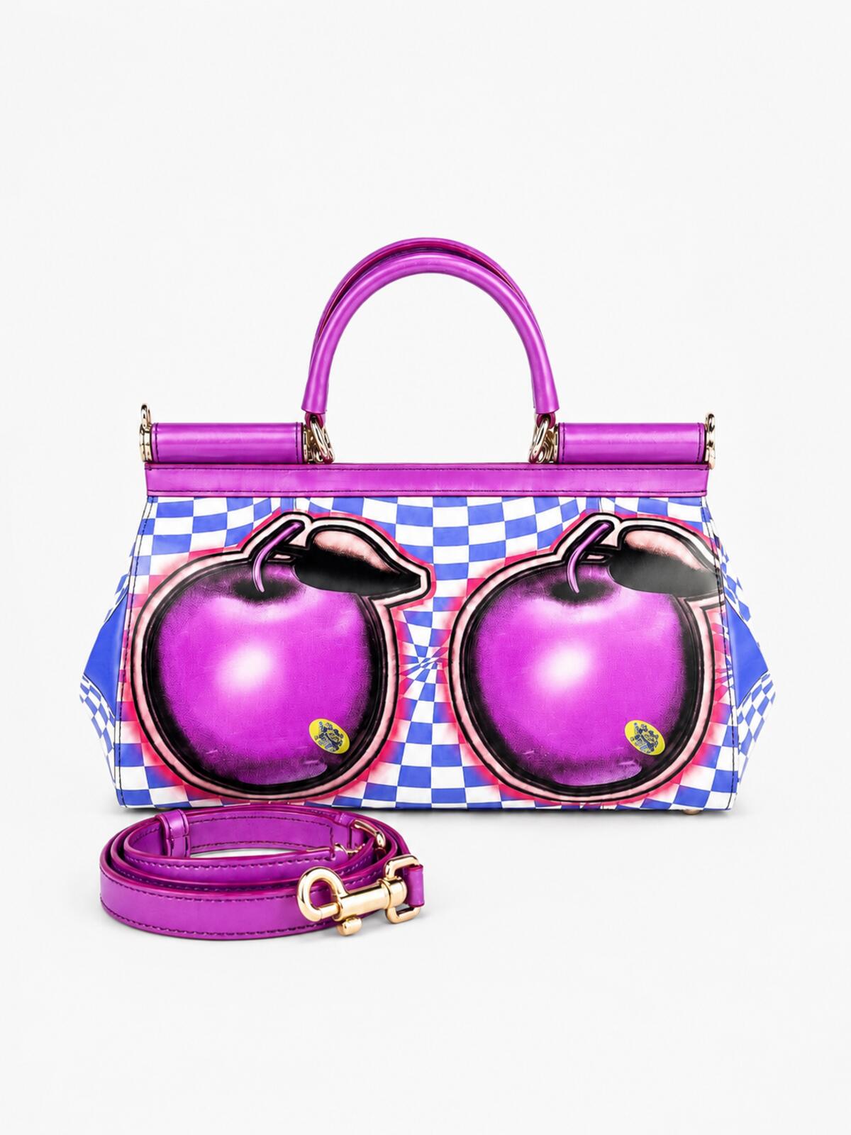 Dolce & Gabbana Sicily Cherry Pop Art Leather Bag Gold Hardware | NWT Rare