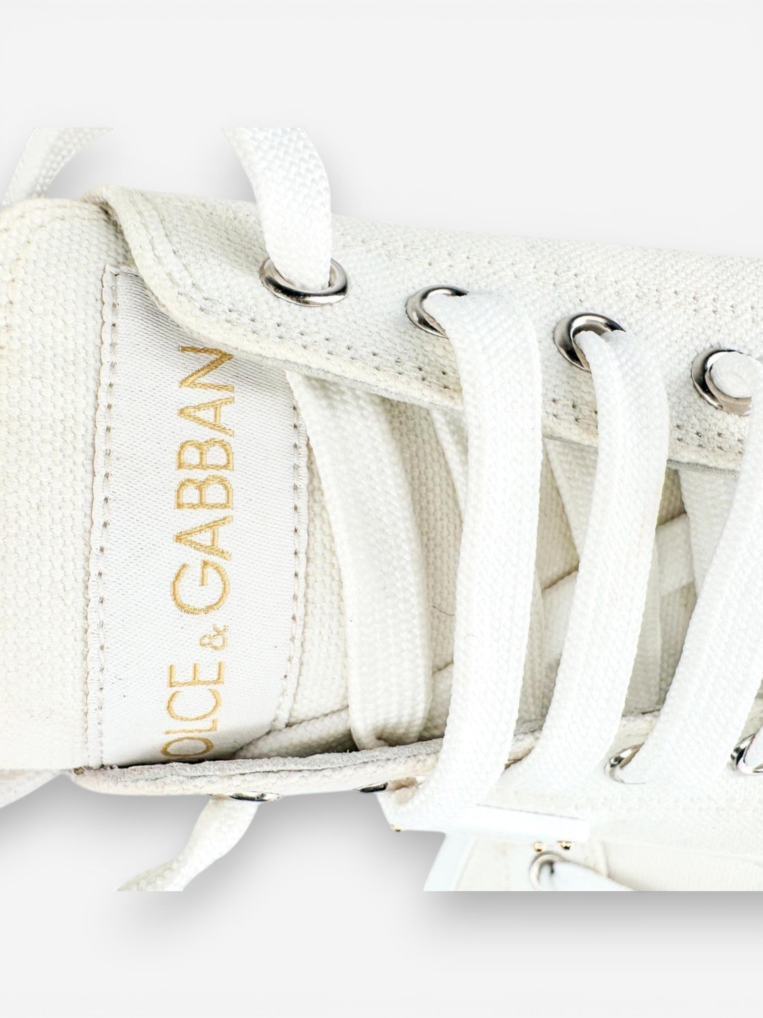 Dolce & Gabbana White Canvas Platform Low-Top Sneakers EU 40 / US 9 – New In Box