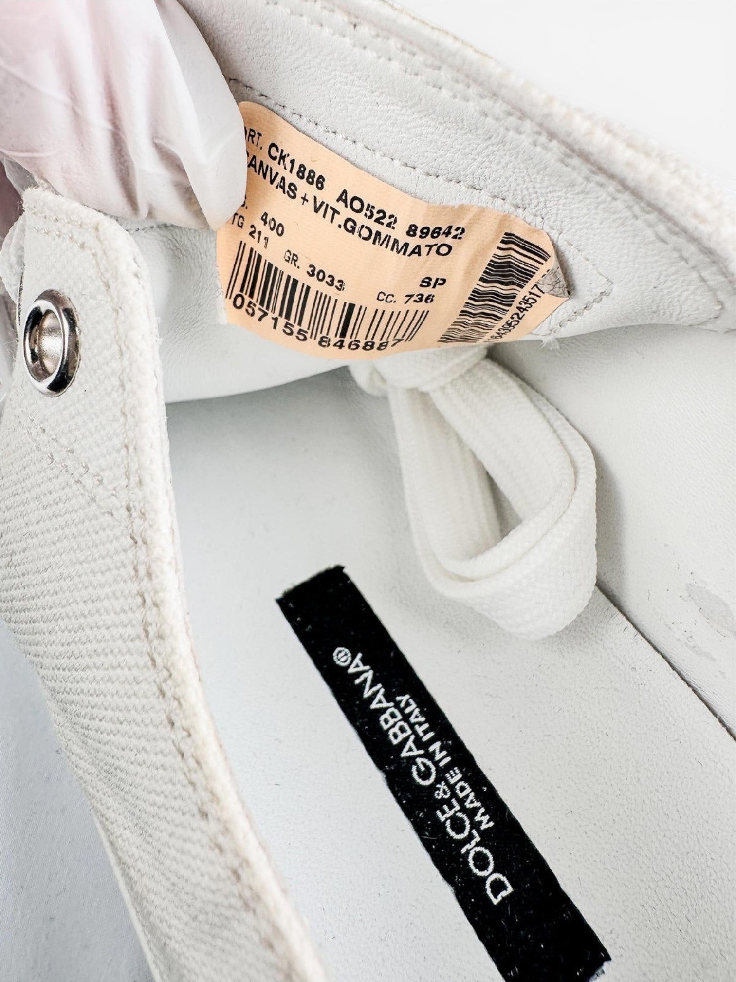Dolce & Gabbana White Canvas Platform Low-Top Sneakers EU 40 / US 9 – New In Box