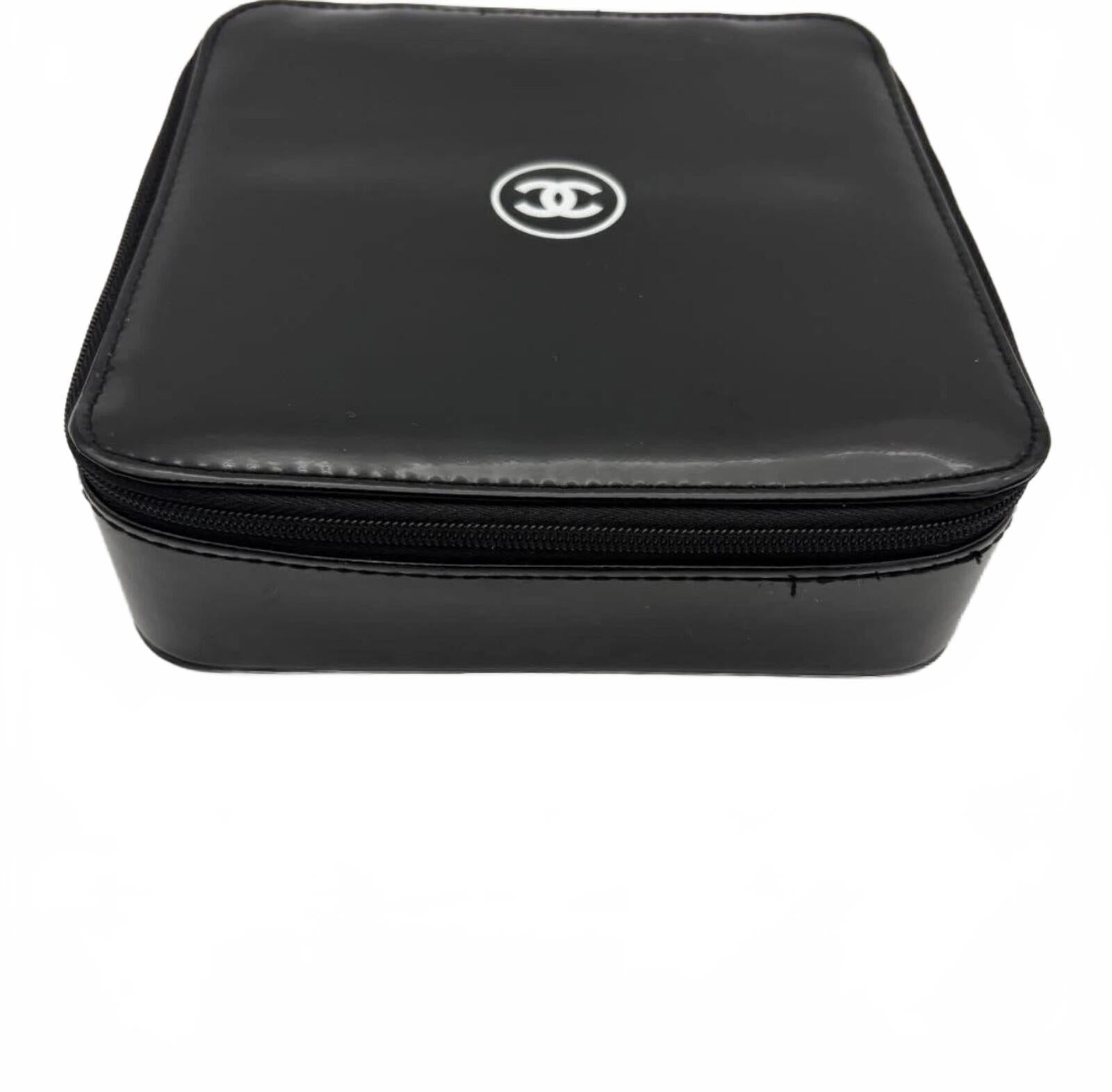 Chanel CC Logo Black Patent Cosmetic Case Vanity Pouch GWP | Pre-Loved