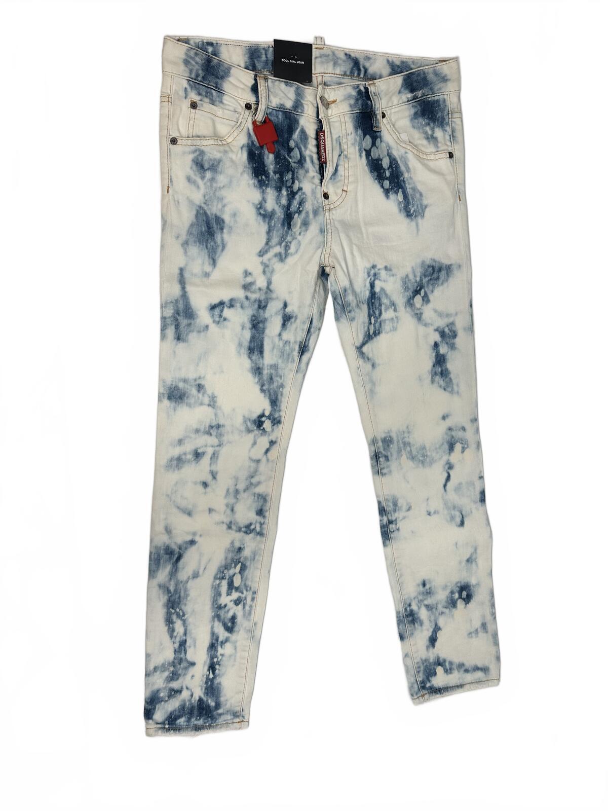 Dsquared2 Cool Girl Jean Tie-Dye Bleach IT38 Runs Large NWT S75LB0130