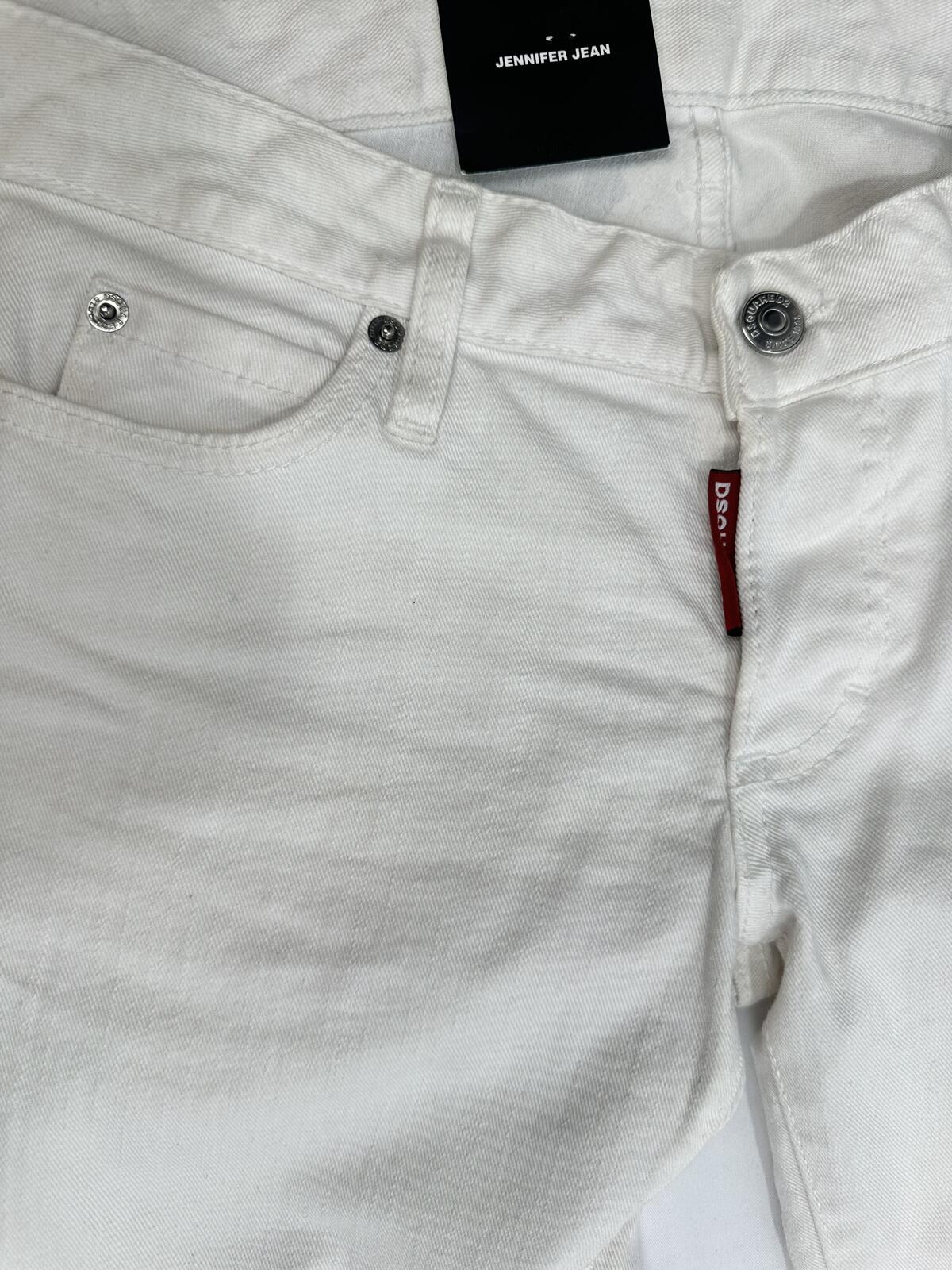 Dsquared2 Jennifer Jean White Mid Rise Skinny IT38 NWT S75LB0226
