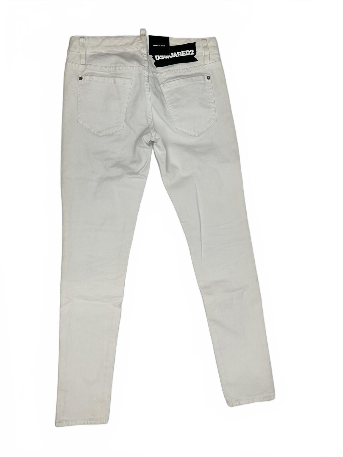Dsquared2 Jennifer Jean White Mid Rise Skinny IT38 NWT S75LB0226