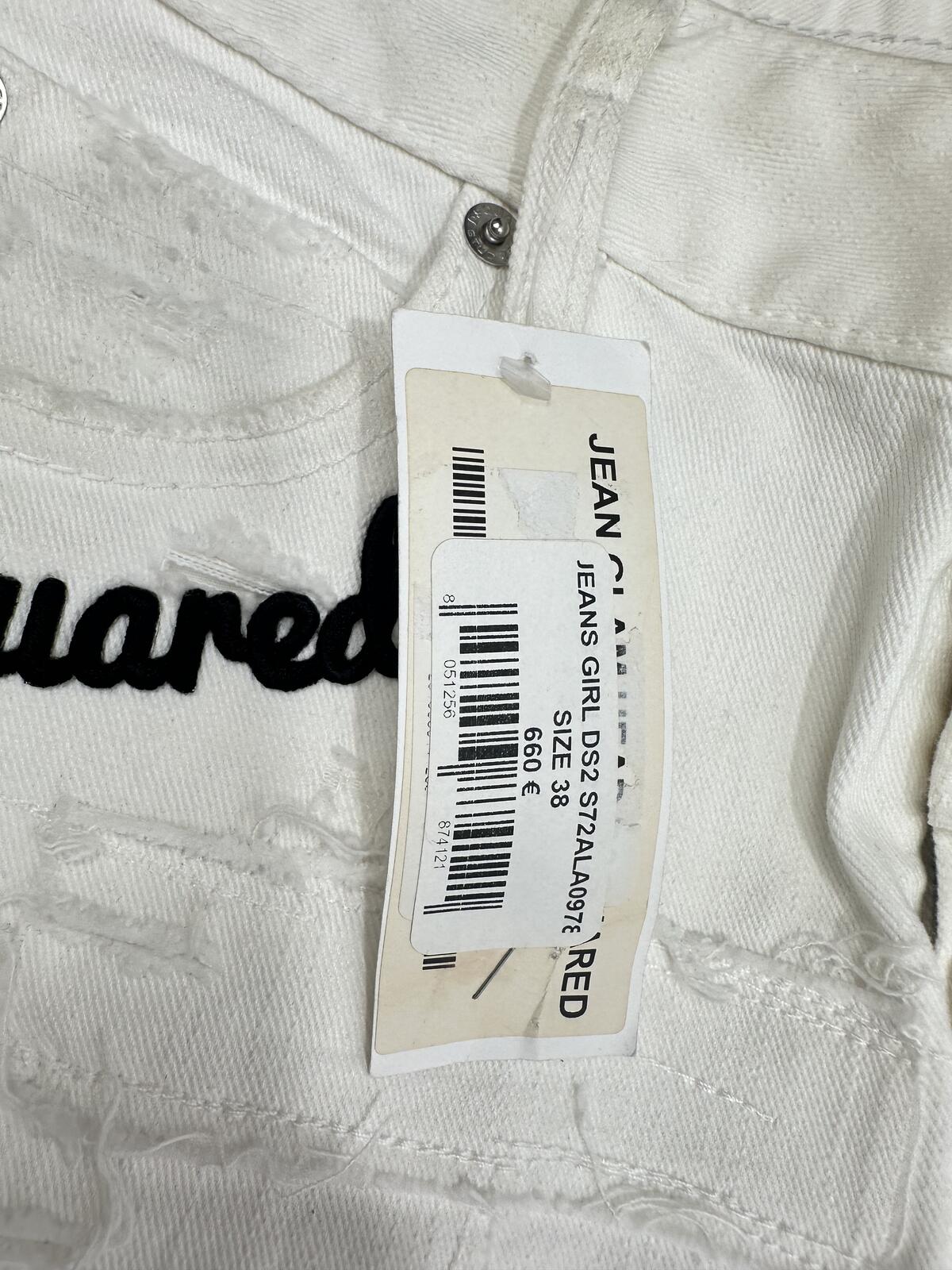 Dsquared2 Cool Girl White Distressed Keep The Faith Jeans IT 38 | NWT