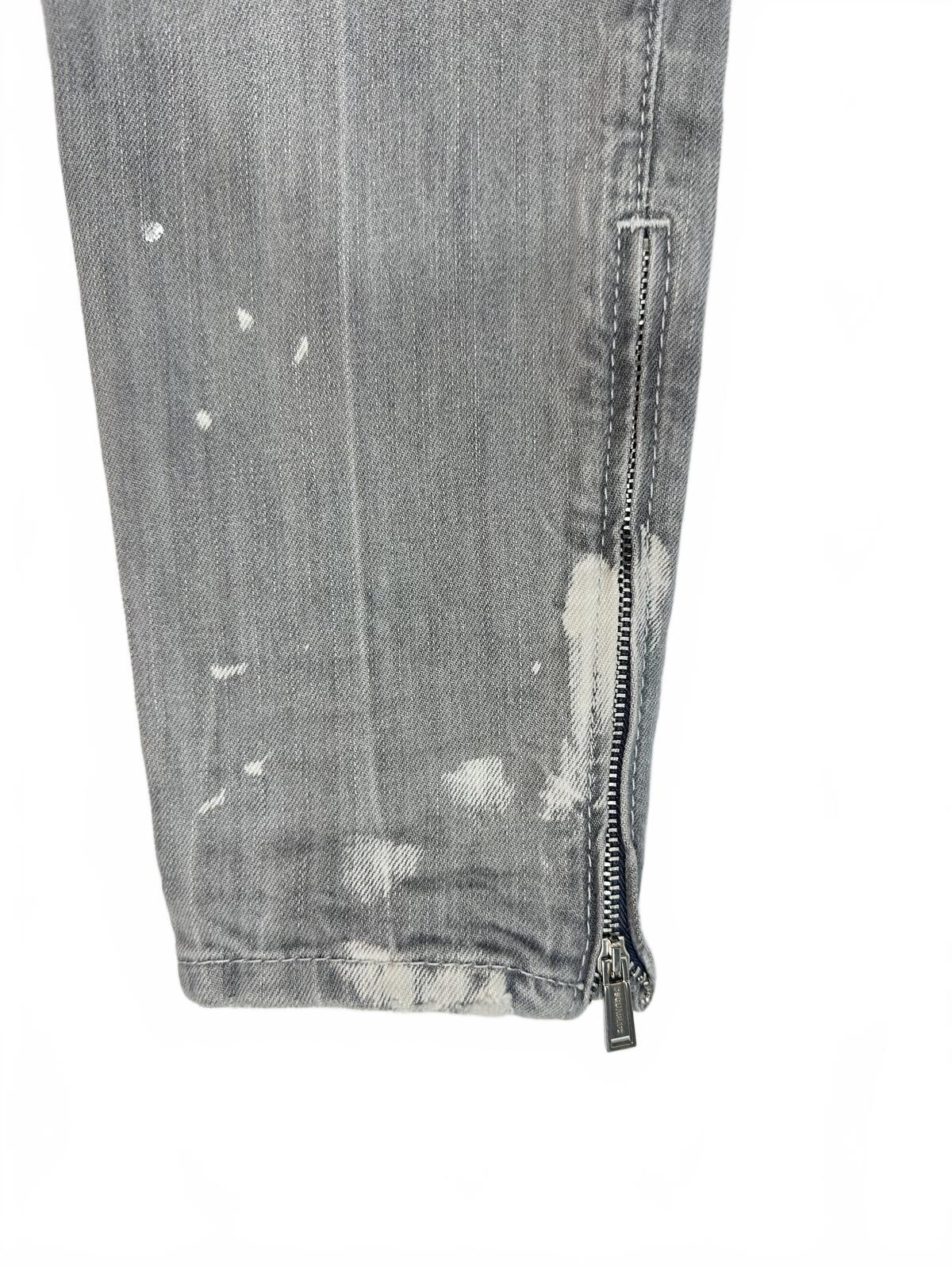 Dsquared2 Hawaiian Grunge Men’s Skinny Jean Grey Paint Splatter IT 42 | NWT
