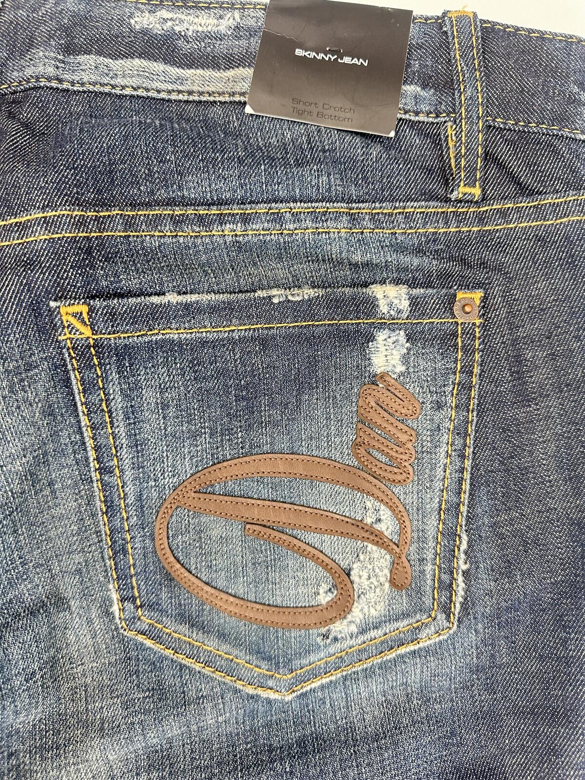 Dsquared2 Skinny Jean Dark Wash Distressed Ankle Zip Men IT 44 | NWT