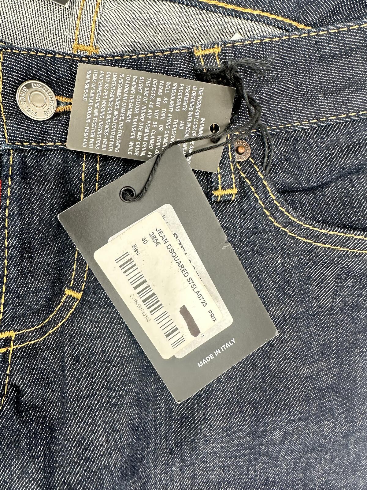 Dsquared2 Skinny Jean Dark Indigo Ankle Zip Short Crotch IT 40 US 4 | NWT
