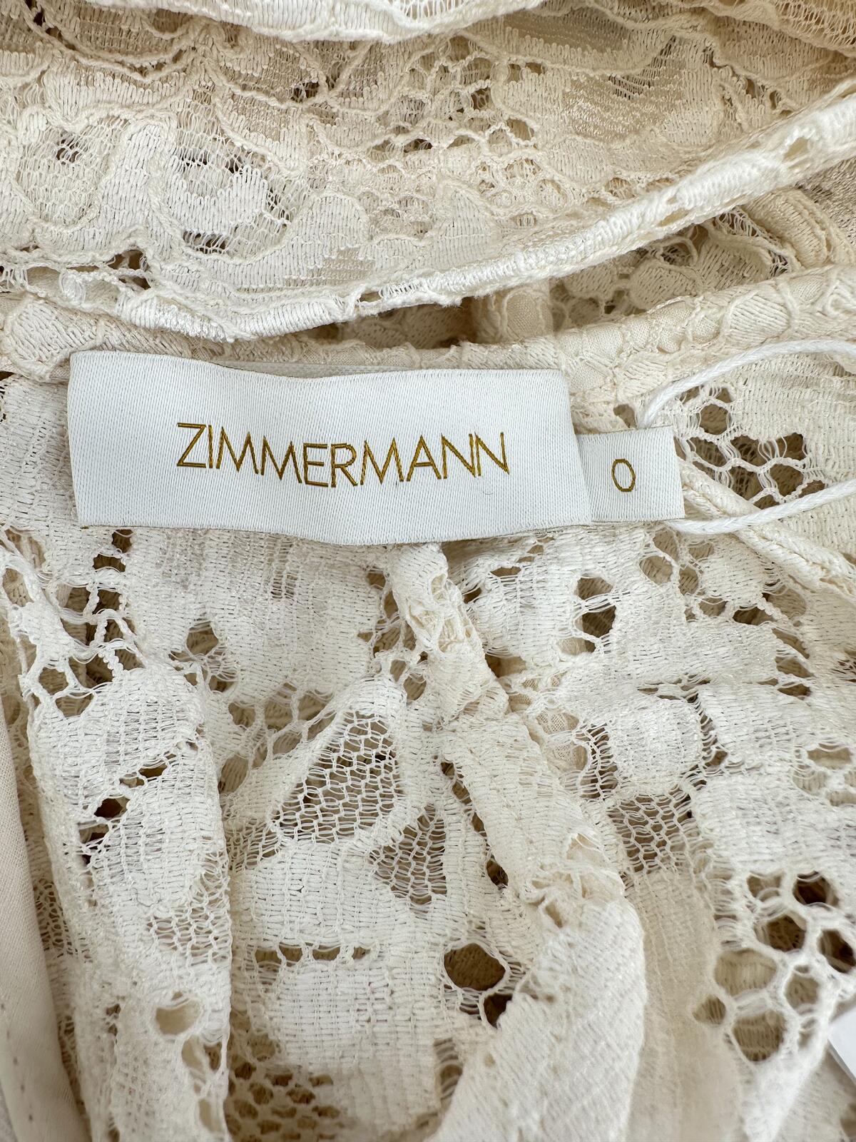 Zimmermann Matchmaker Lace Sheath Dress Cream Long Sleeve Size S US 4 | NWT