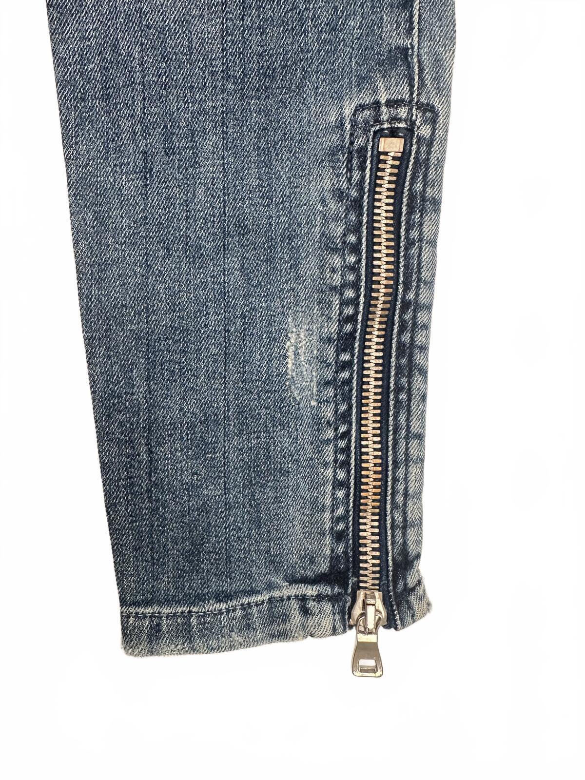 Balmain Paris Biker Skinny Jean Blue Denim Ankle Zip Moto IT 38 US 6 | NWT
