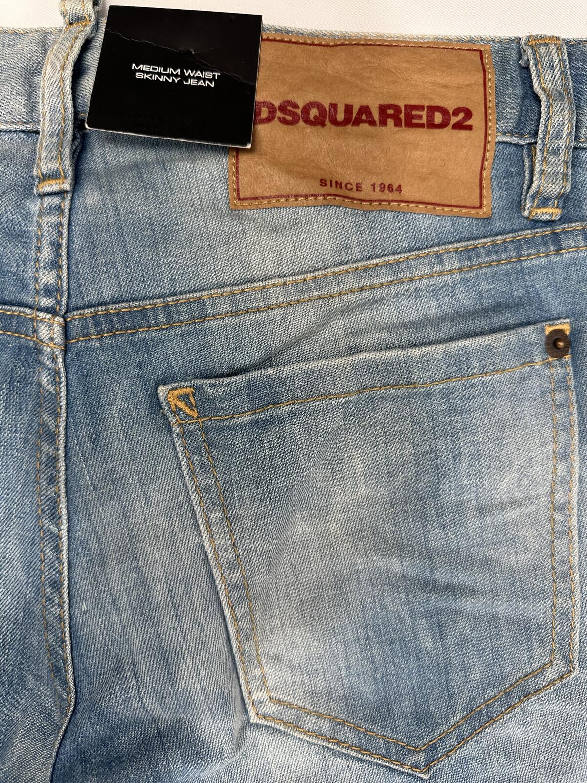Dsquared2 Medium Waist Skinny Jean Forest Print Ankle Zip Men IT 38 W28 | NWT