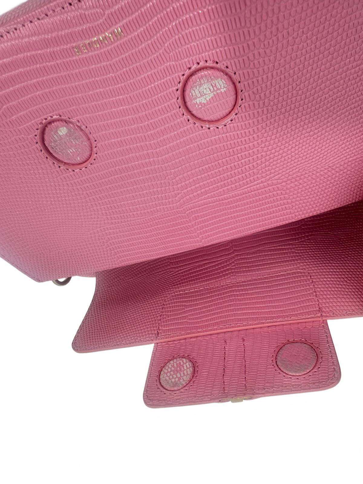 Wandler Georgia Pink Lizard-Embossed Leather Shoulder Bag | NWT