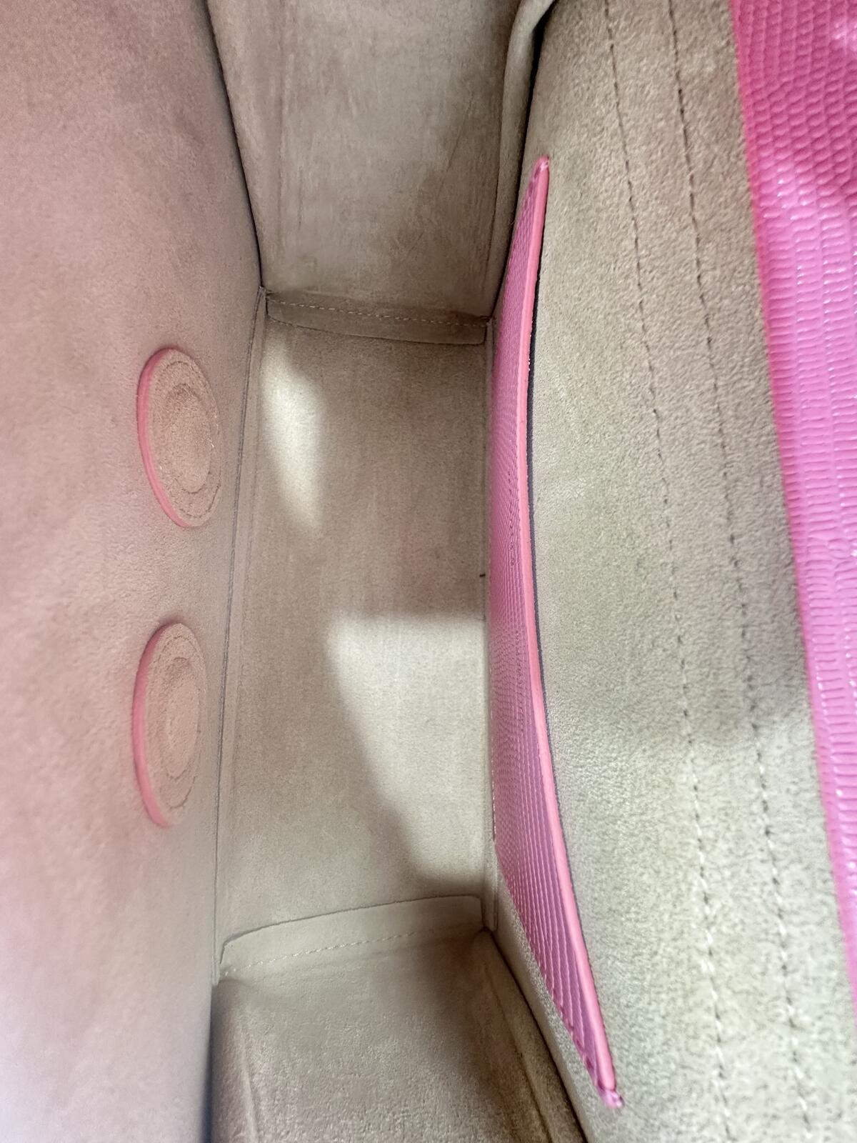 Wandler Georgia Pink Lizard-Embossed Leather Shoulder Bag | NWT