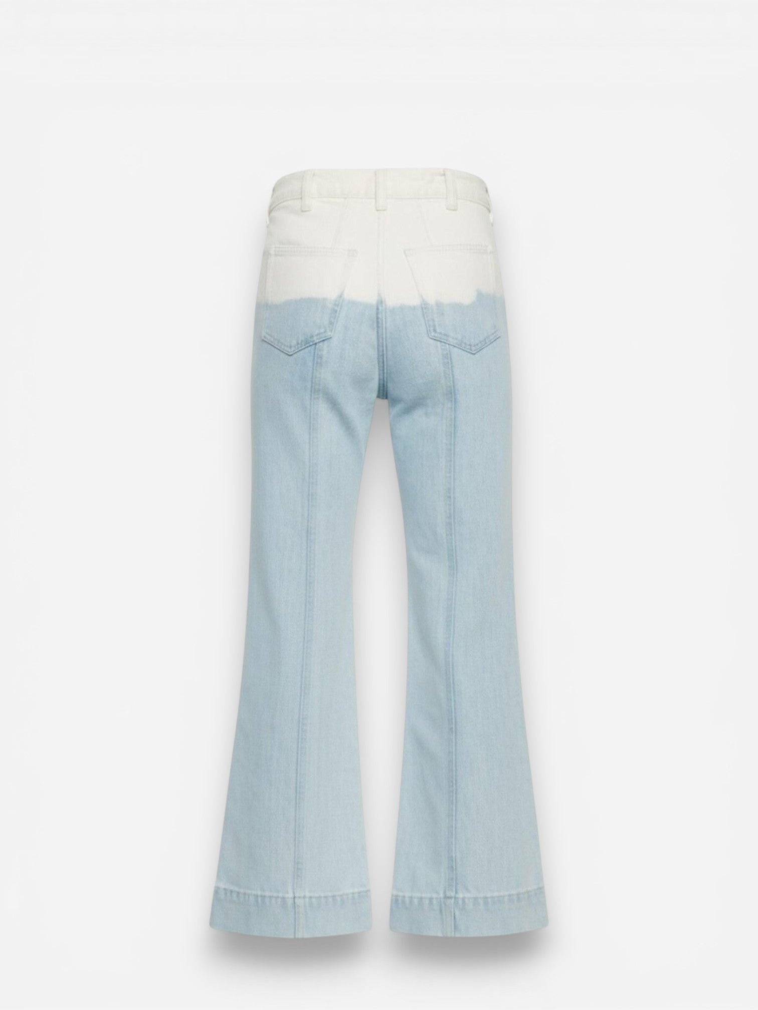 Ulla Johnson Dip-Bleach Wide Leg Cropped Jeans Blue Beige XS – NWT