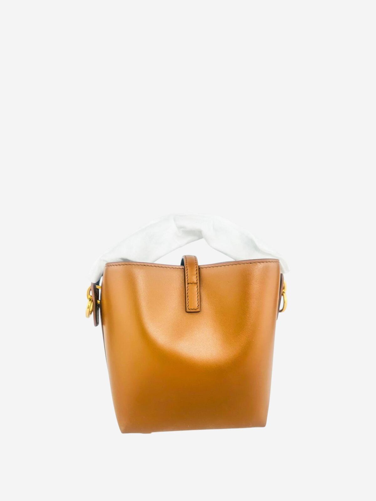 Saint Laurent Le 37 Mini Shoulder Bag Brown Leather Cassandre YSL | New