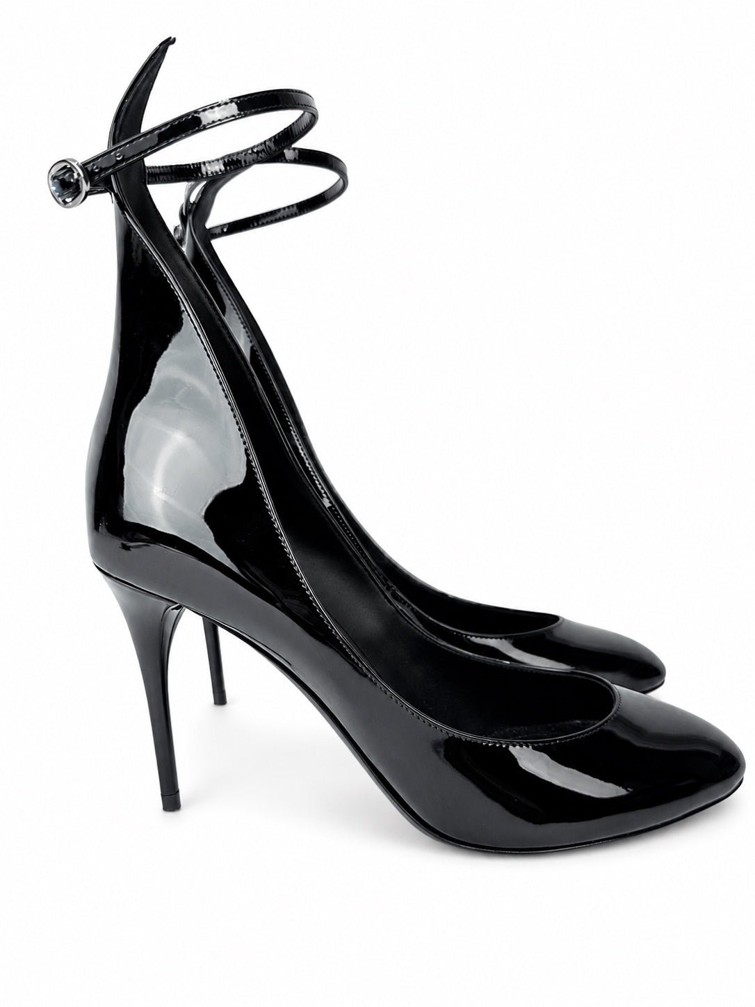 Alaia ALAÏA Décolleté 90 Patent Leather Ankle Strap Pump Black EU 39 US 9 | NIB - Vestir