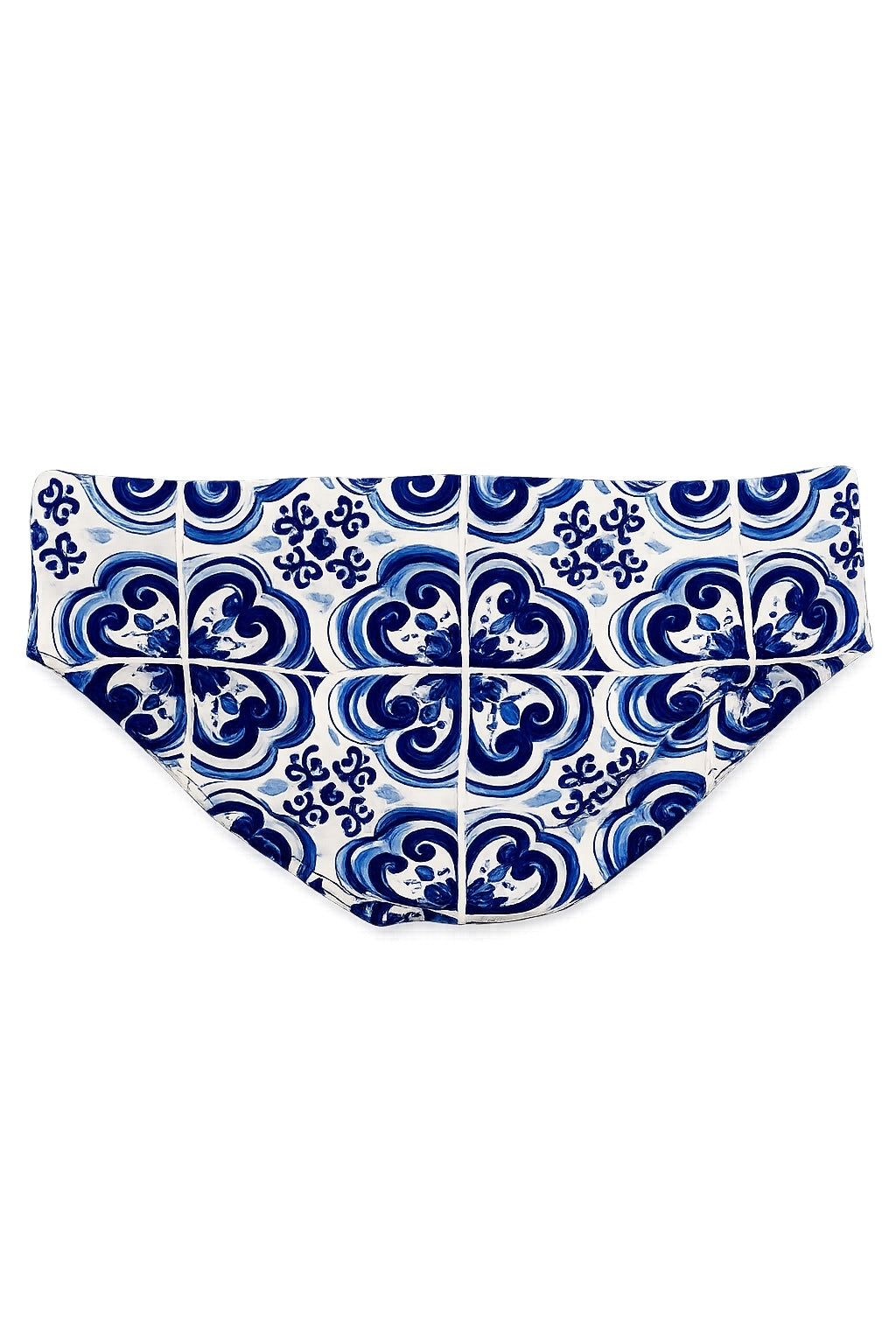 Dolce & Gabbana Majolica Print Swim Briefs Blue White Size L (IT 6 / EU XL) NWT