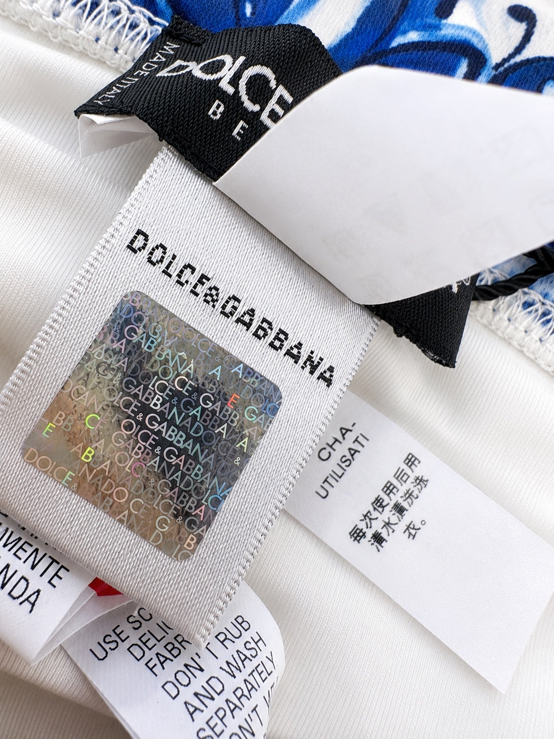 Dolce & Gabbana Majolica Print Swim Briefs Blue White Size L (IT 6 / EU XL) NWT
