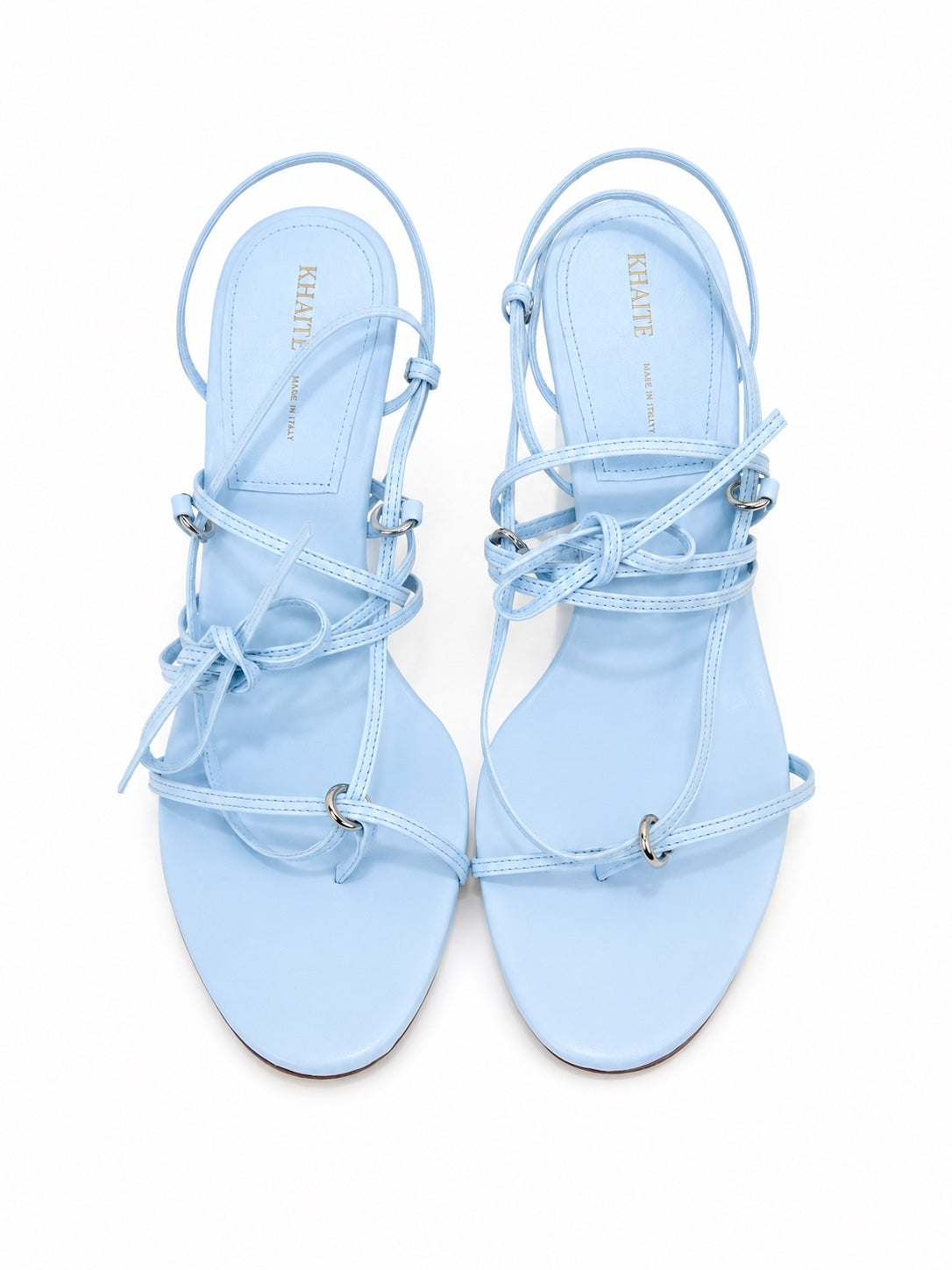 KHAITE Marion Leather Strappy Sandals Baby Blue EU 36.5 US 6.5 | NIB