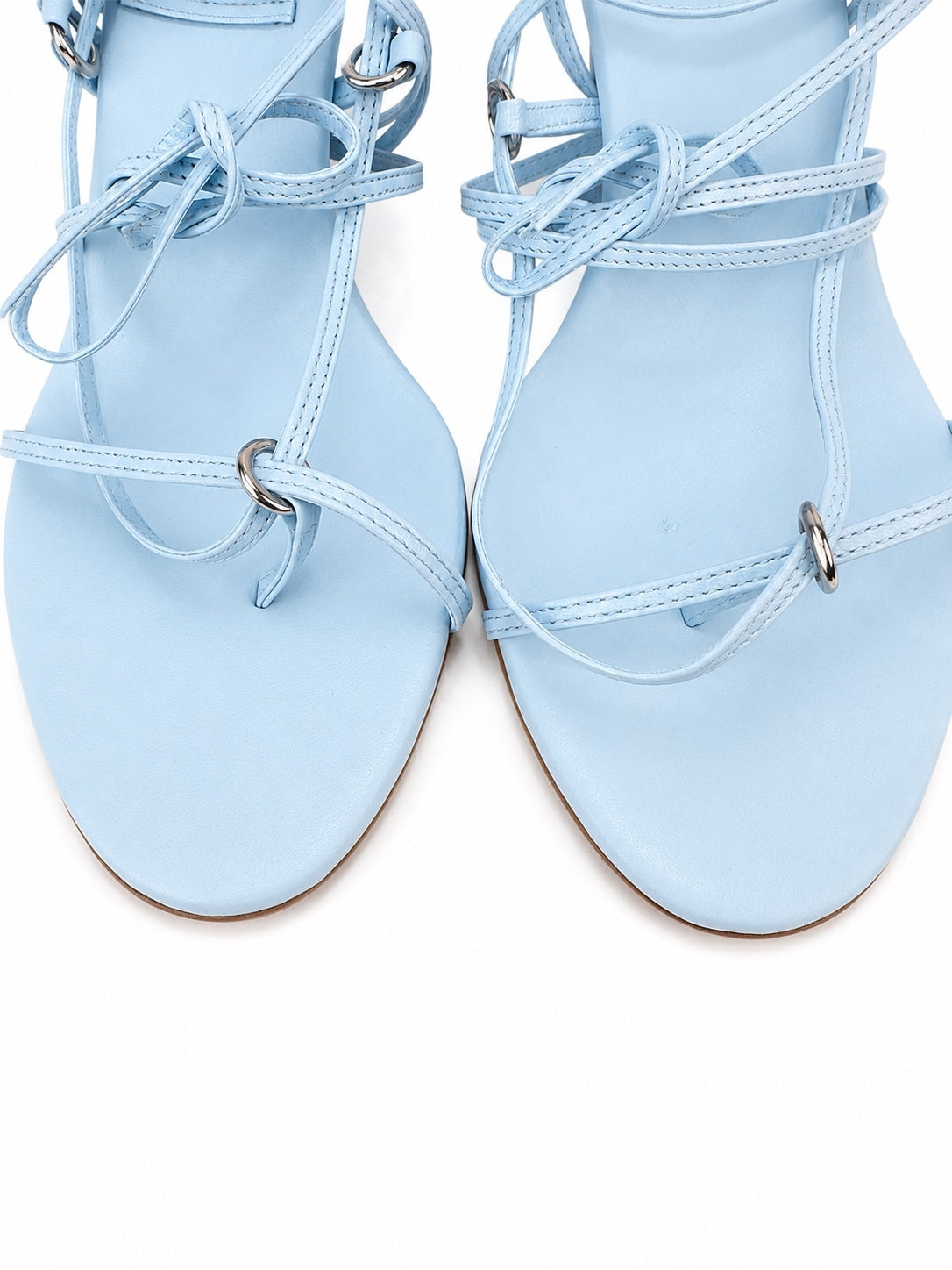 KHAITE Marion Leather Strappy Sandals Baby Blue EU 36.5 US 6.5 | NIB