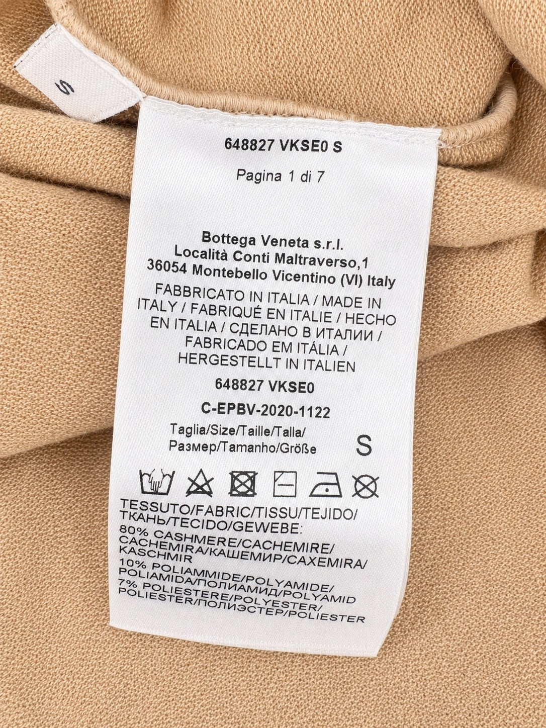 Bottega Veneta Cashmere Beaded Open Back Knit Bodysuit Tan S | NWT