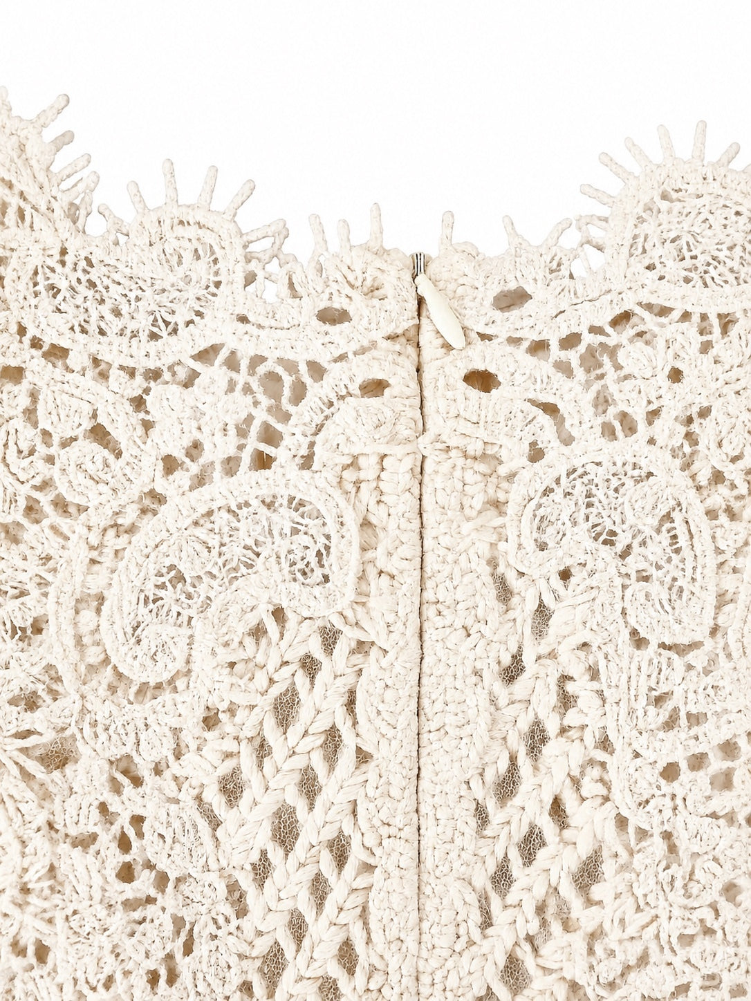 Ermanno Scervino Knit Tulle Lace Pencil Midi Dress Ivory IT 44 US 8 | NWT