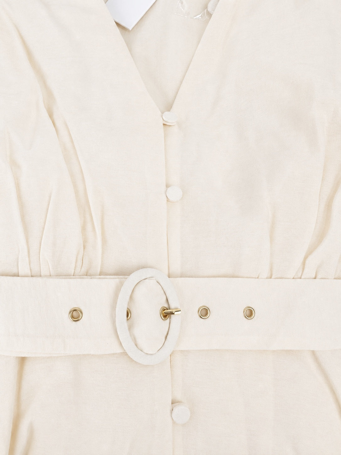 Jonathan Simkhai Ivory Belted A-Line Mini Dress | Balloon Sleeves | NWT | Size S
