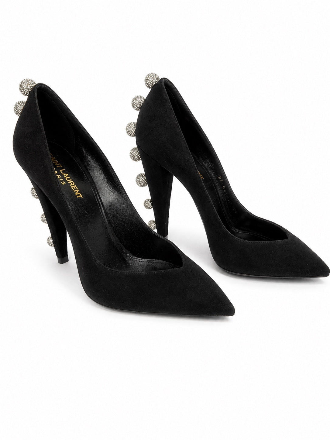 Saint Laurent Era 110 Ball Strass Crystal Pumps Black Suede EU 39 | NIB