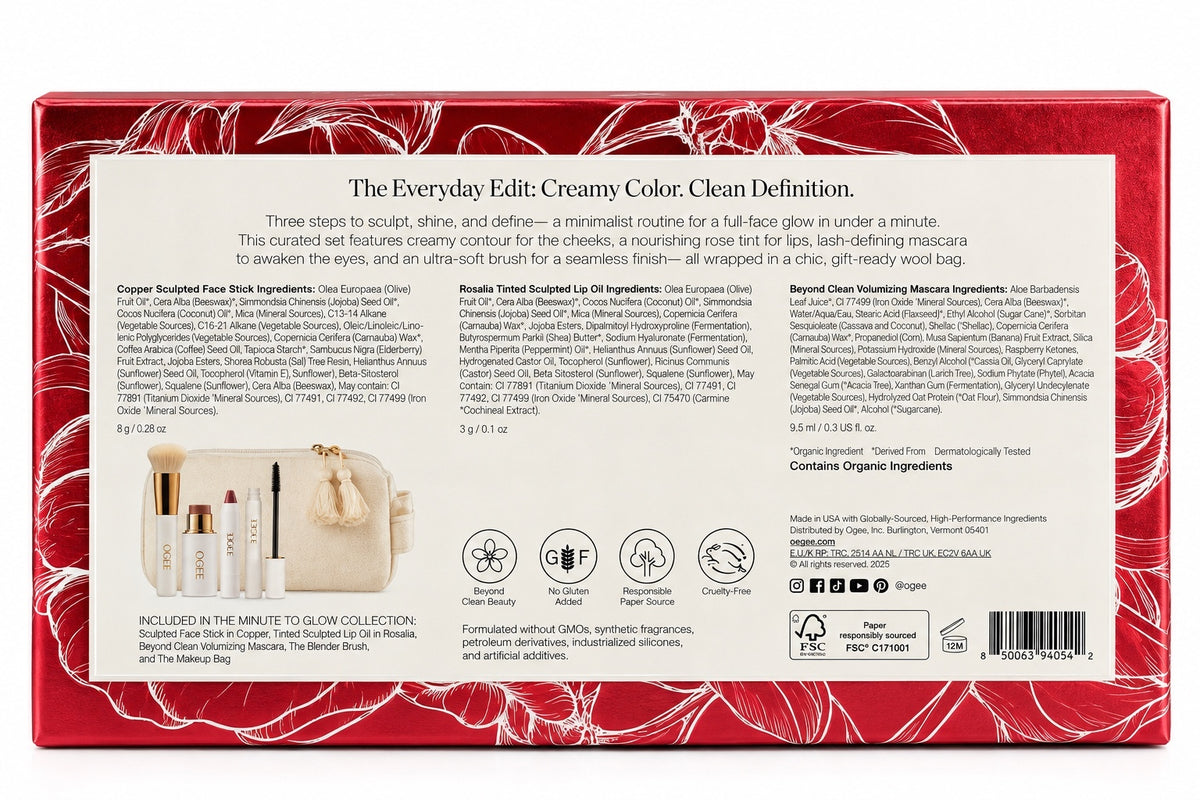 OGEE Minute to Glow Holiday 5-Piece Makeup Gift Set, Contour, Lip Oil, Mascara – view 4