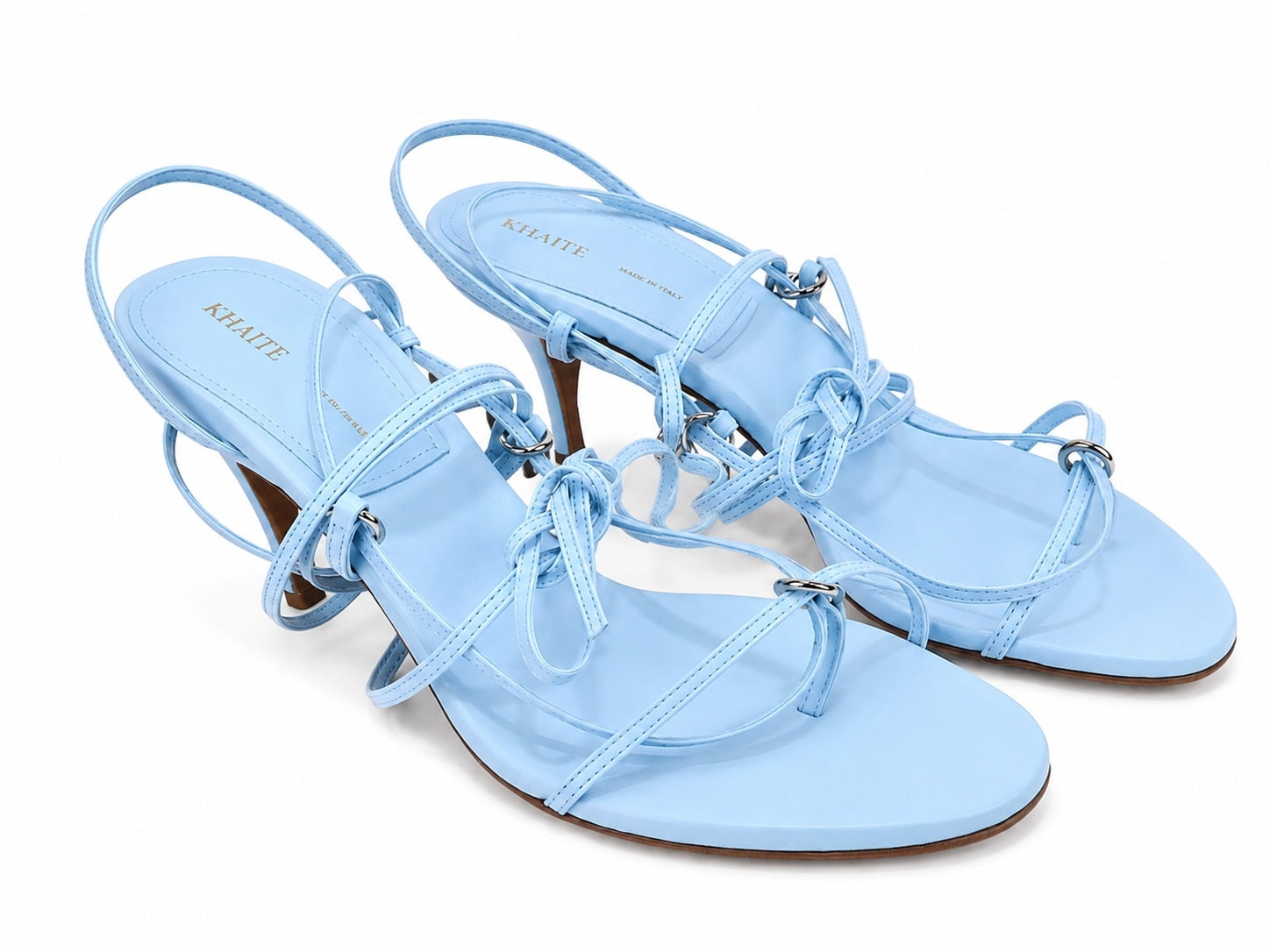 KHAITE Marion Leather Strappy Sandals Baby Blue EU 36.5 US 6.5 | NIB