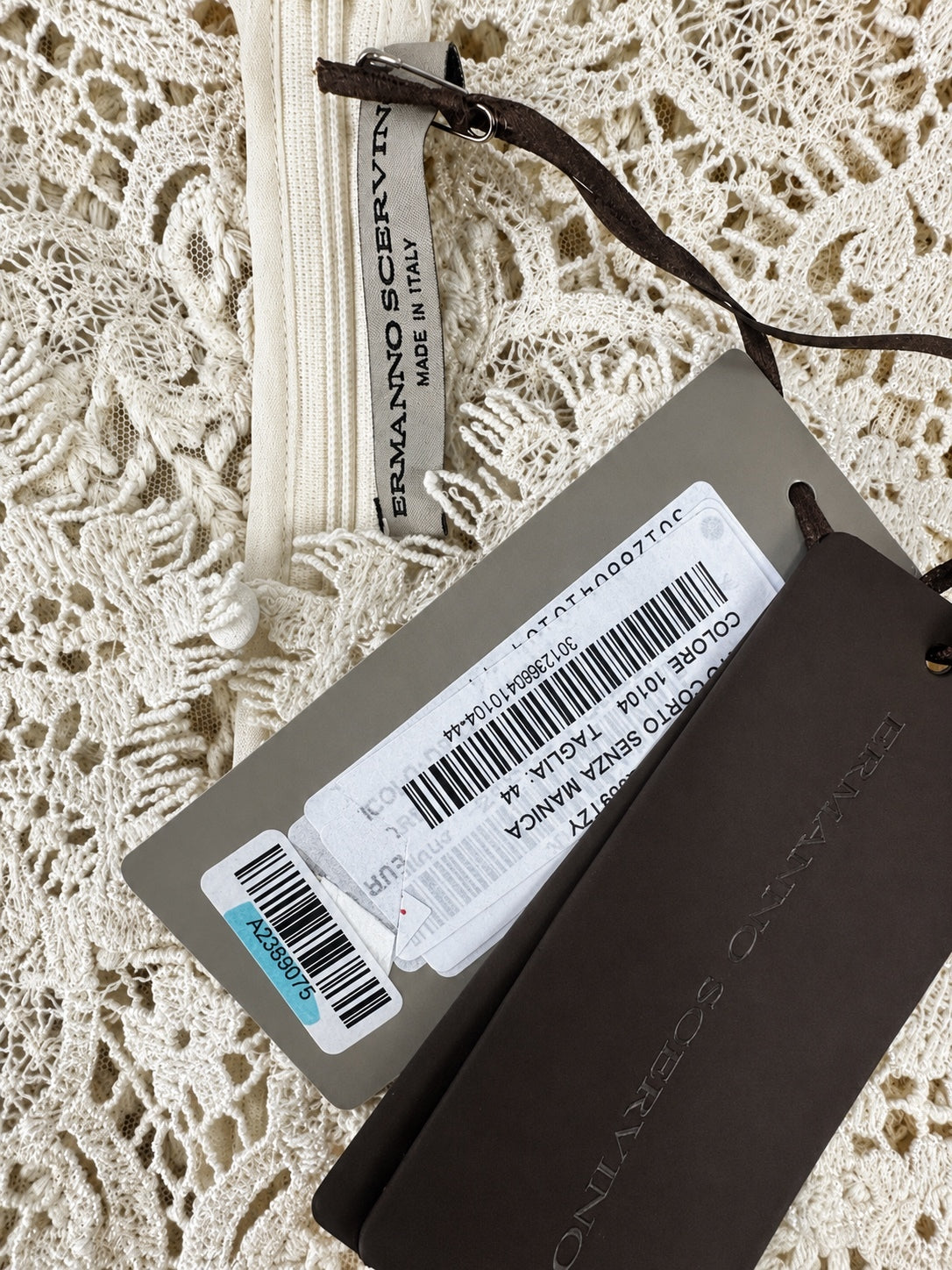 Ermanno Scervino Knit Tulle Lace Pencil Midi Dress Ivory IT 44 US 8 | NWT