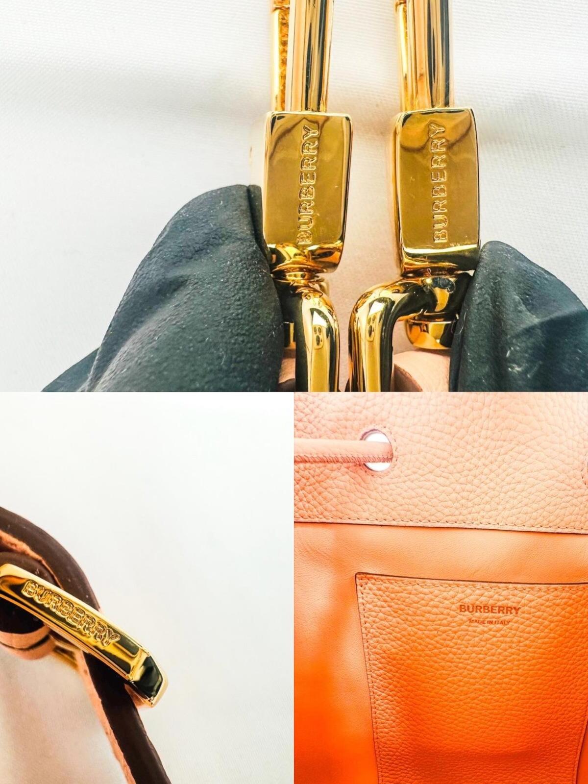 Burberry TB Bucket Bag Peach Pink, Grainy Leather, Gold Hardware – view 9