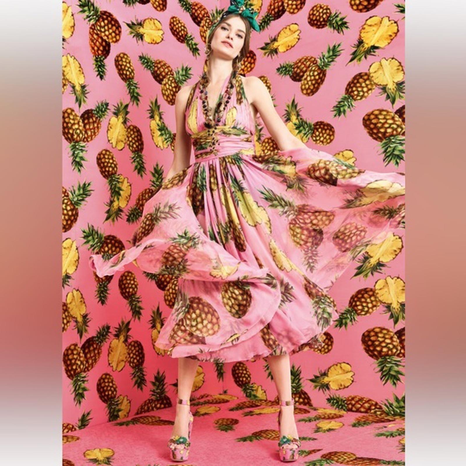 Dolce & Gabbana Pineapple Collection Pink Leather Sandal EU 40 US 9 NWT