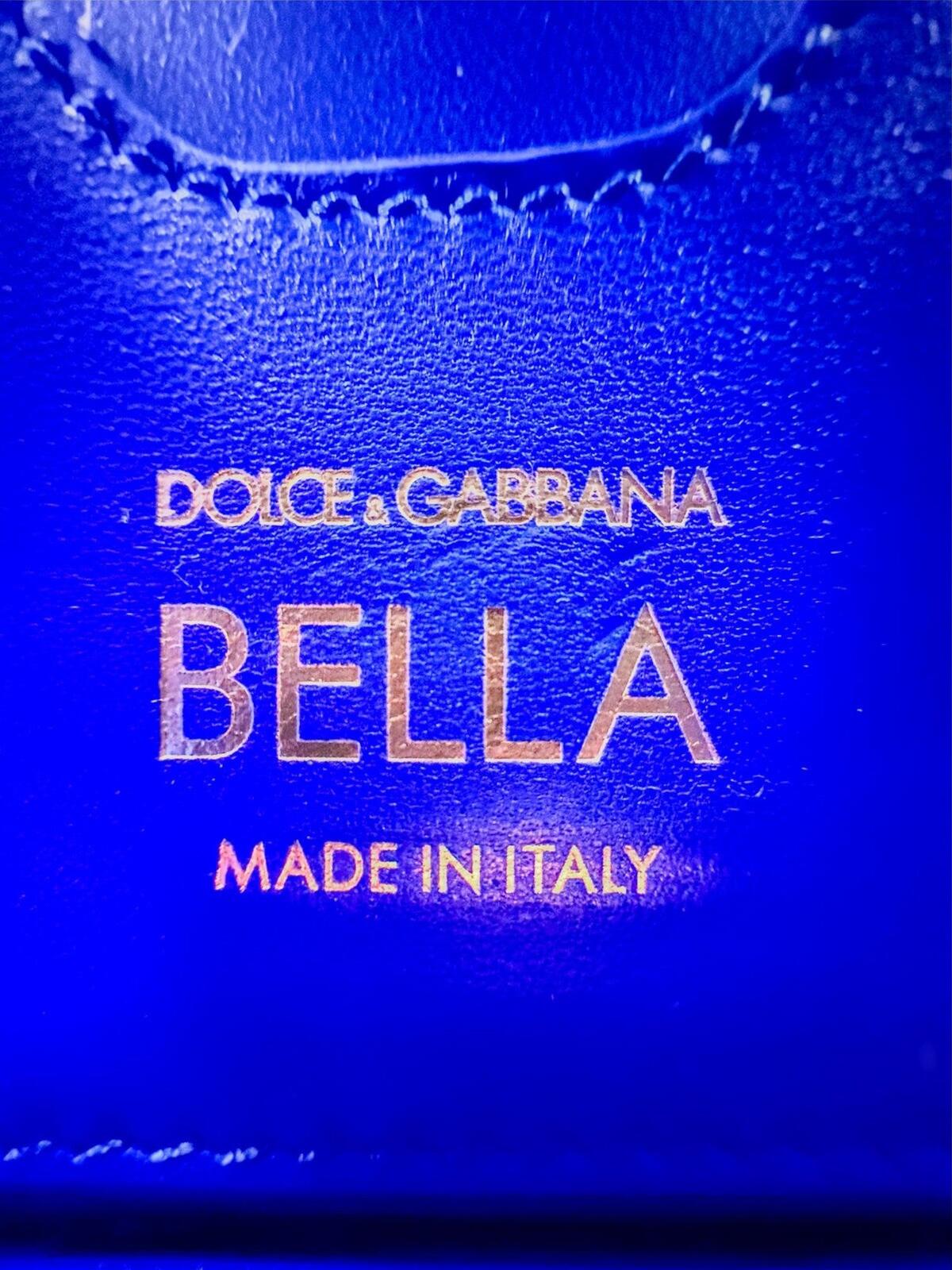 Dolce & Gabbana Bella Metallic Foiled Leather Shoulder Crossbody Bag Rare – view 7