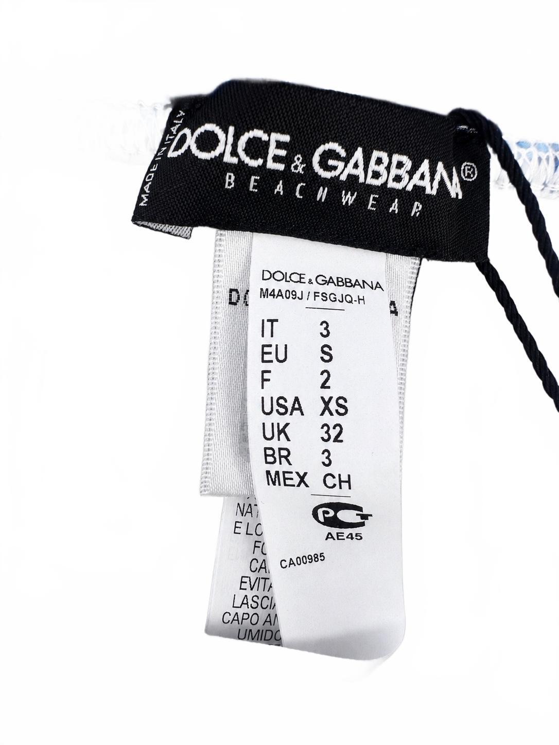 Dolce & Gabbana Dolce & Gabbana Majolica Print Swim Briefs Blue White Size XS (IT 3 / EU S) NWT - Vestir