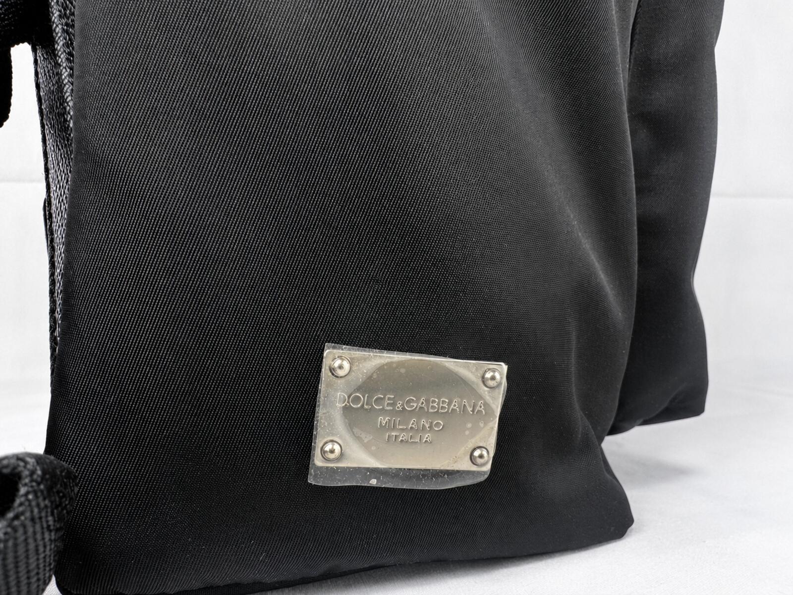 Dolce & Gabbana Dolce & Gabbana Vulcano DGFamily Embellished Nylon Backpack Black | NWT - Vestir