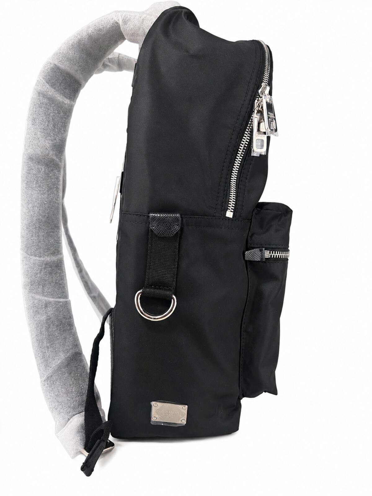 Dolce & Gabbana Dolce & Gabbana Vulcano DGFamily Embellished Nylon Backpack Black | NWT - Vestir